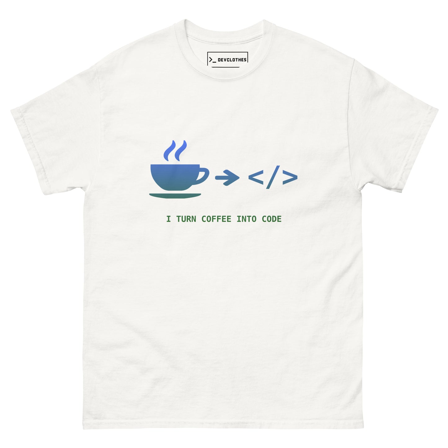 "I Turn Coffee Into Code" Developer Tee