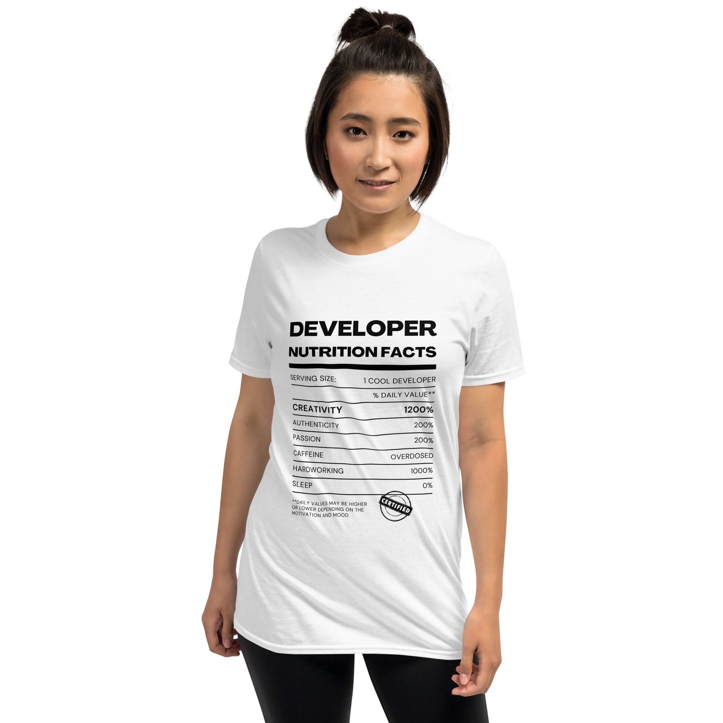 "Developer Nutritional Facts" Tee