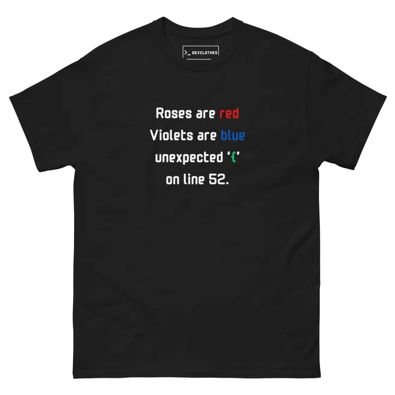 Roses Are Red Programmer T-Shirt, front