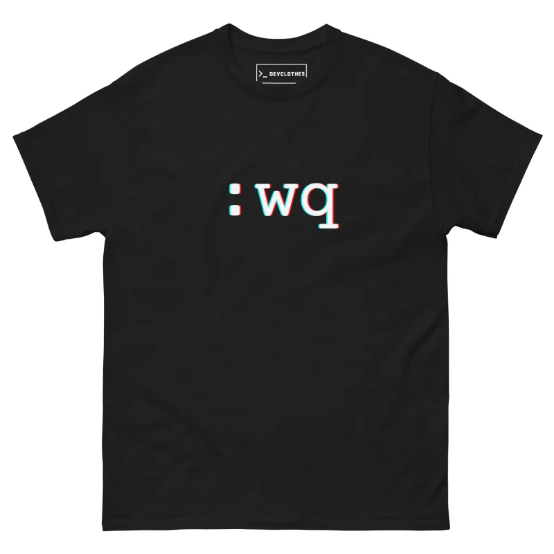 :wq Vim T-Shirt, front