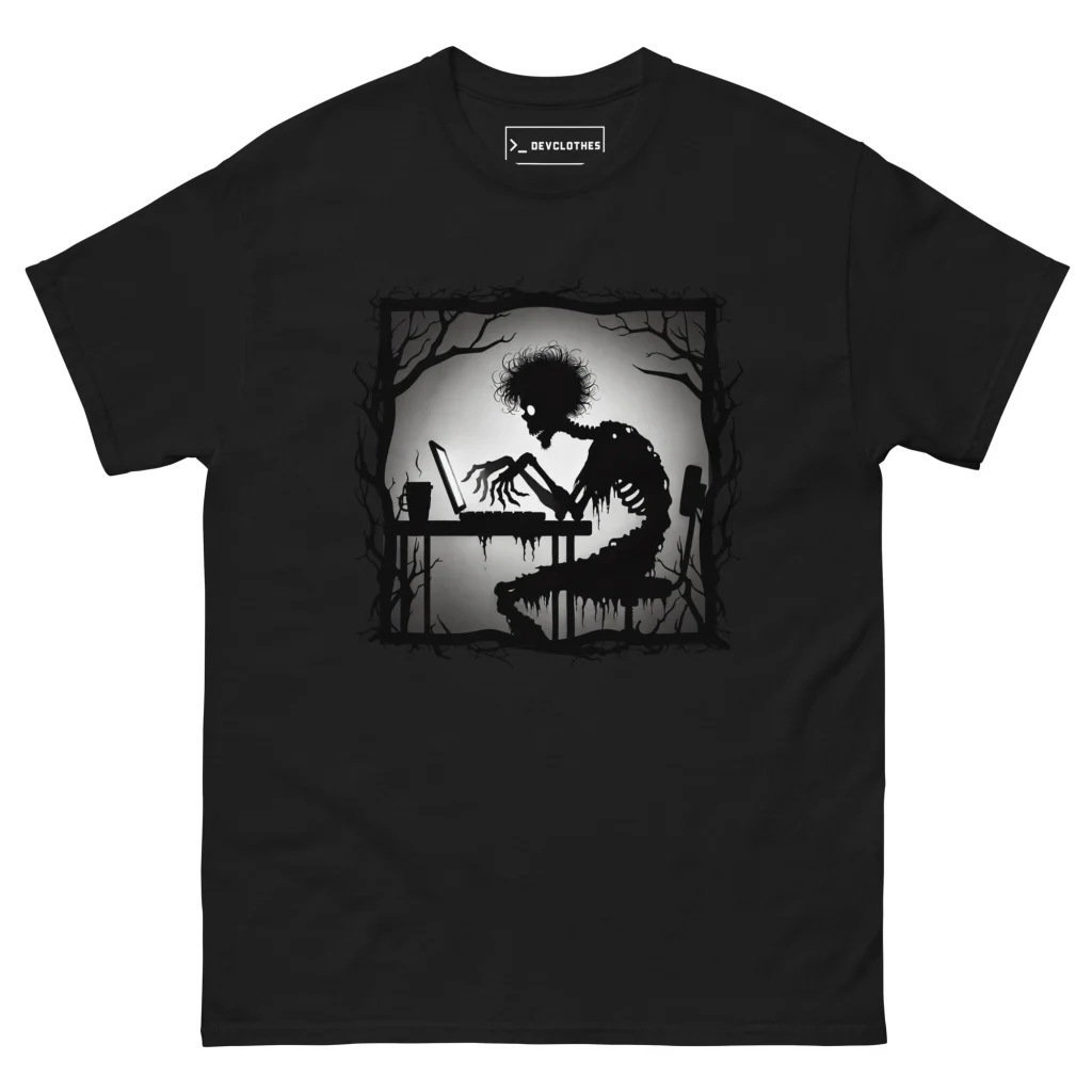 Code All Night Zombie T-Shirt, front