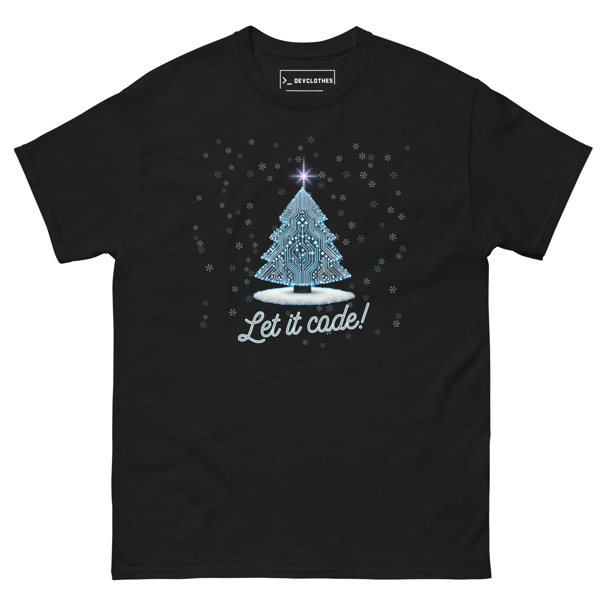 Let It Code Christmas T-Shirt, front