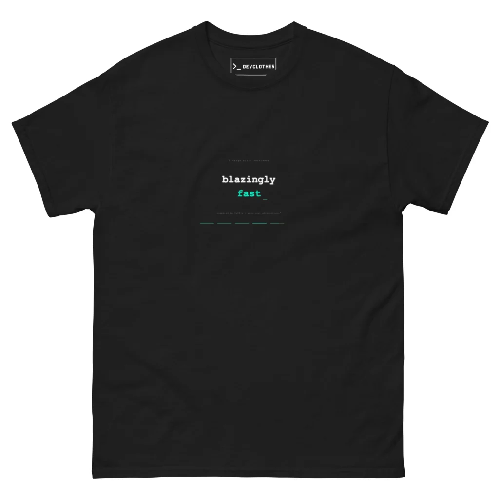 Blazingly Fast Rust T-Shirt, front
